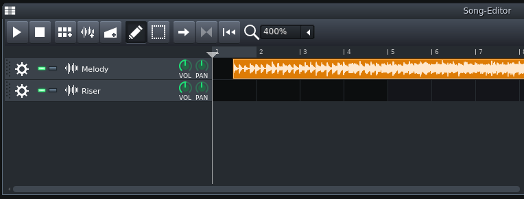 Finally, LMMS with a sample starting half way through a bar!
